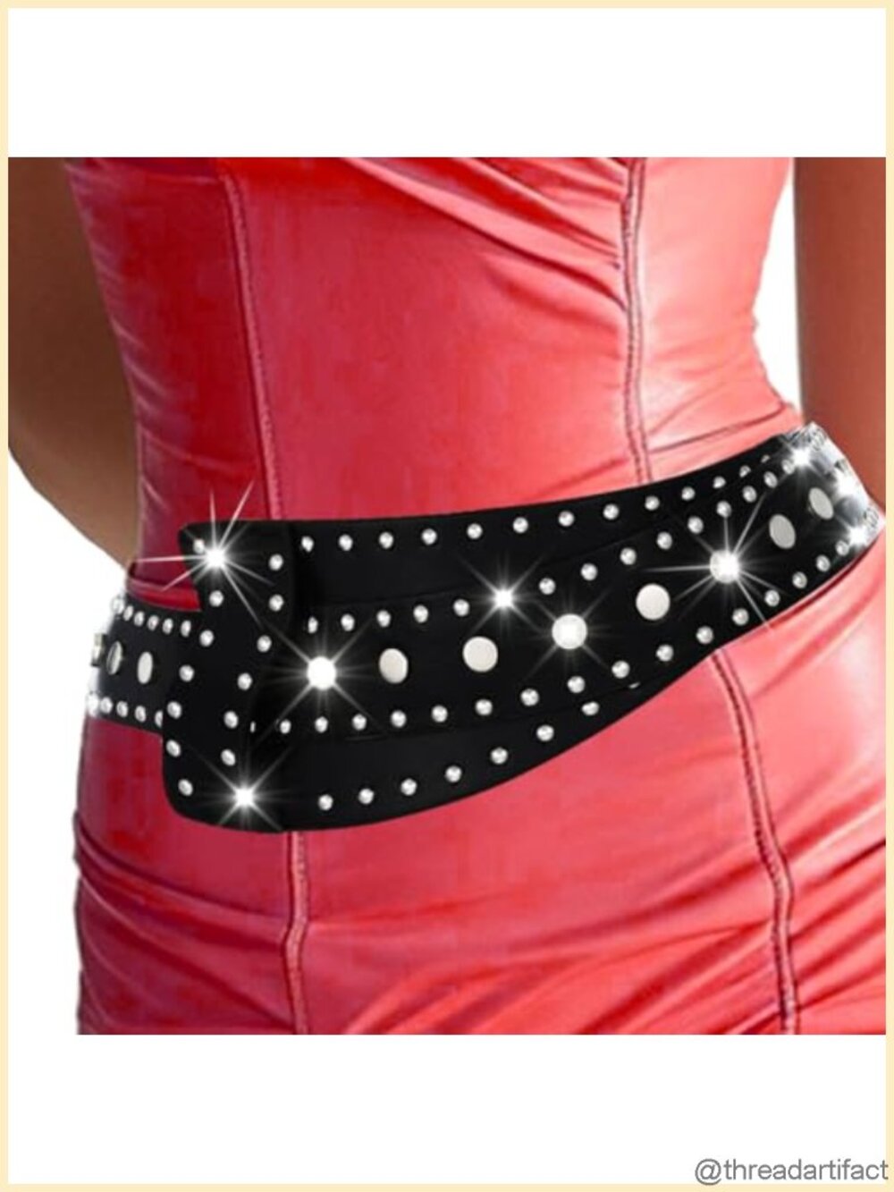 Wide Punk Fashion Belt Alloy Leather Adjustable Cosplay Party Waist Belt